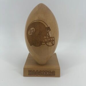 Indiana University IU Hoosiers Carved Wooden Football Trophy Statue Decor 8.5"